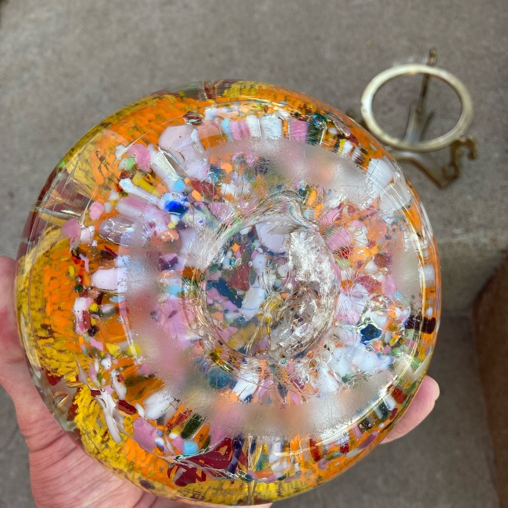 Colorful Huge Magnum Glass Sphere Paperweight with Stand - Picture 14 of 15